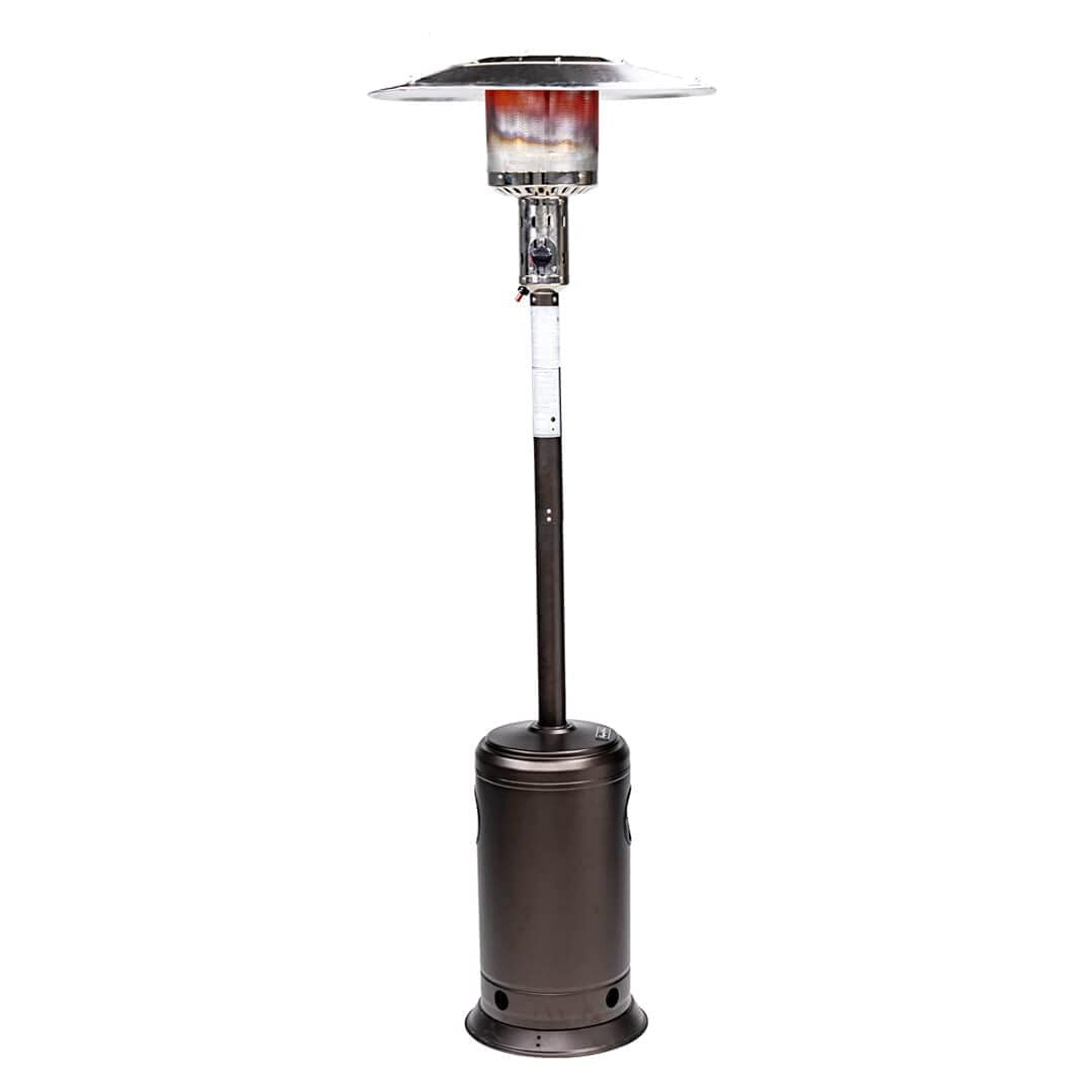 Outdoor Patio Propane Heater with Portable Wheels 47,000 BTU 88 inch Standing Gas Outside Heater Stainless Steel Burner Commercial & Residential Hammered Black for Party Restaurant Garden Yard-Smocha
