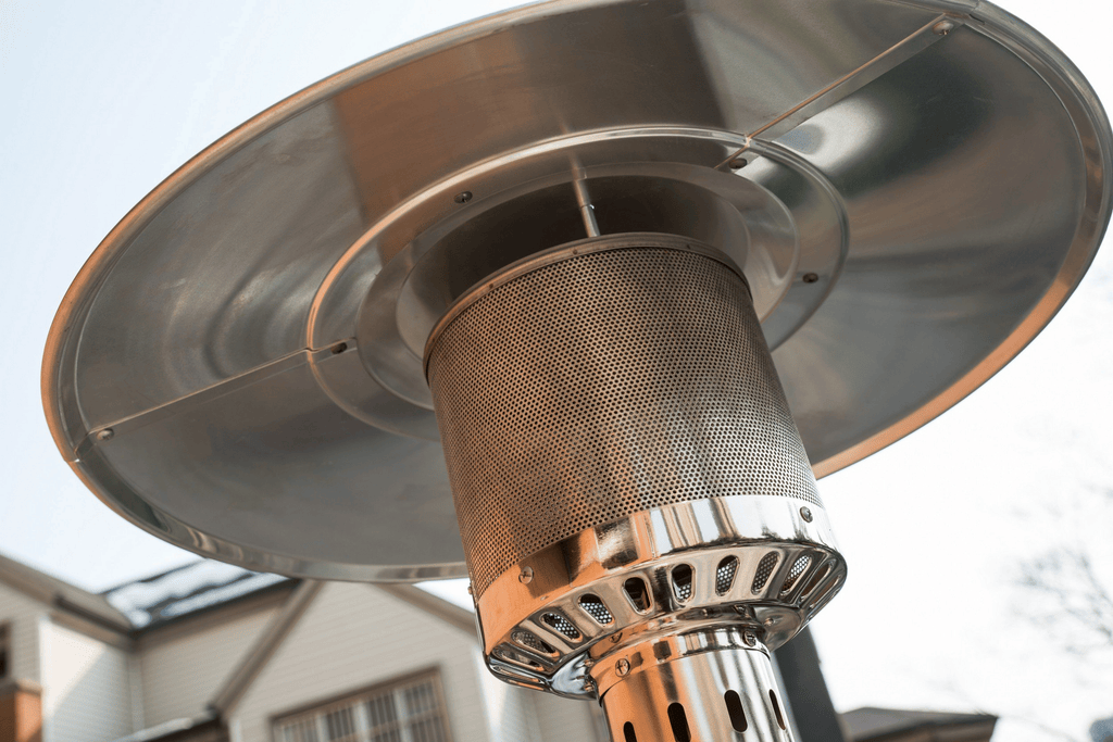 Outdoor Patio Propane Heater with Portable Wheels 47,000 BTU 88 inch Standing Gas Outside Heater Stainless Steel Burner Commercial & Residential Hammered Black for Party Restaurant Garden Yard-SS