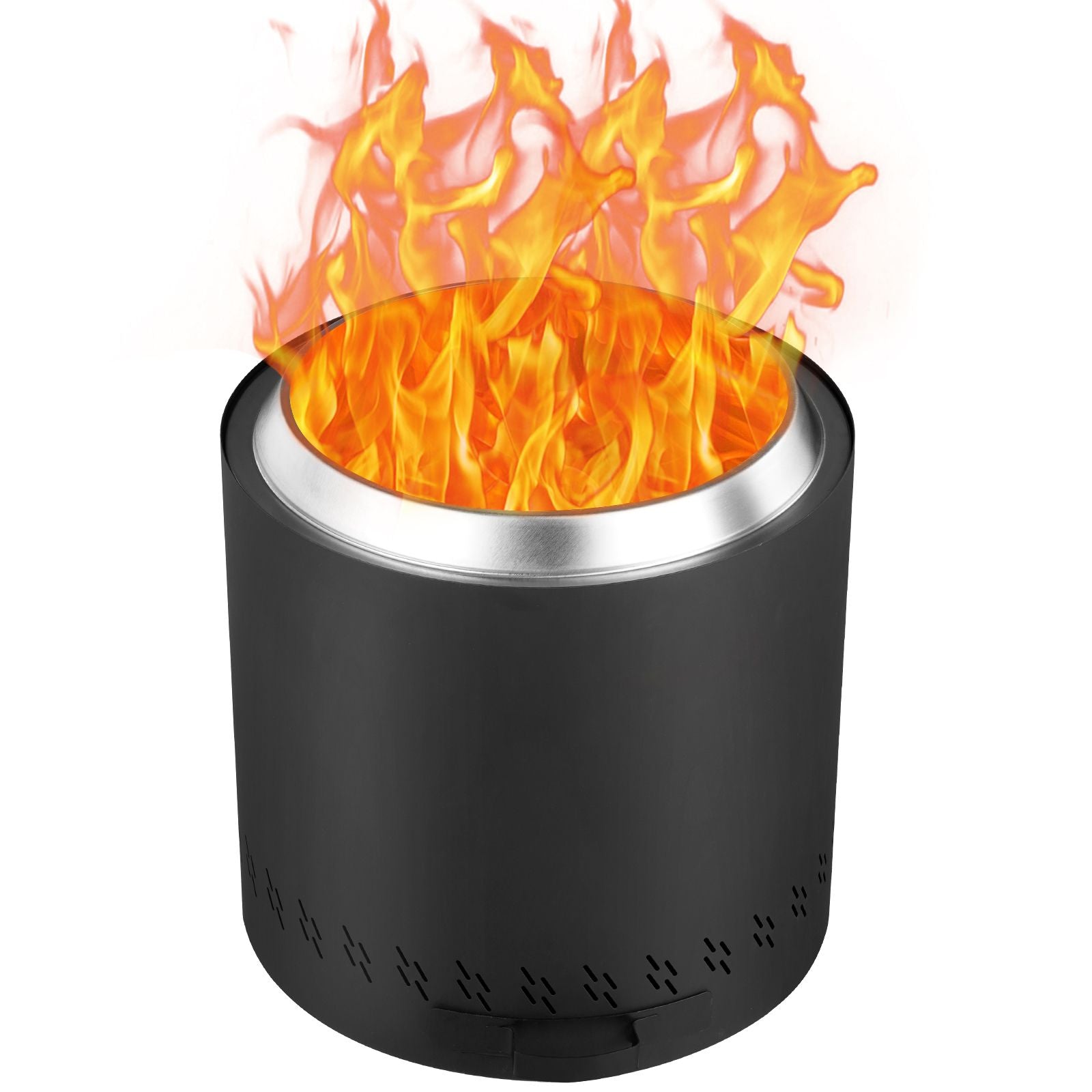 Smokeless Fire Pit Stove Bonfire, H: 15.4 in x Dia: 15.7 in ,Wood Burning Fireplaces with Removable Ash Pan, SUS430 Stainless Steel Inner Portable Outdoor Firepit,for Outdoor Patio Camping