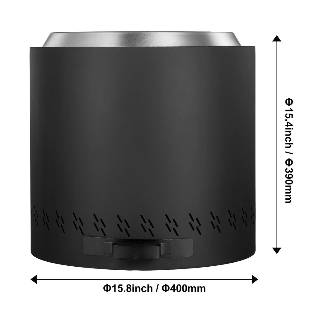 Smokeless Fire Pit Stove Bonfire, H: 15.4 in x Dia: 15.7 in ,Wood Burning Fireplaces with Removable Ash Pan, SUS430 Stainless Steel Inner Portable Outdoor Firepit,for Outdoor Patio Camping