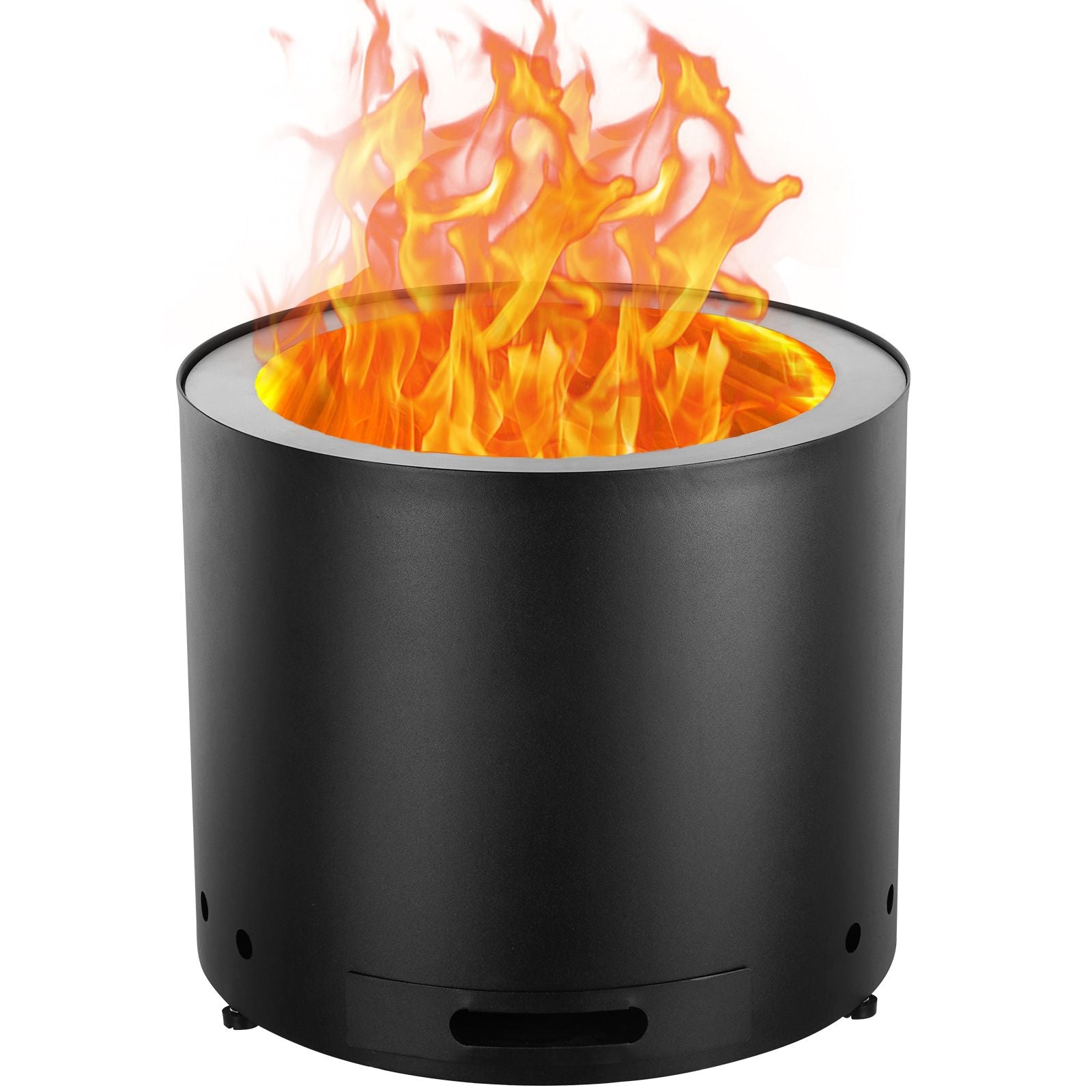 Smokeless Fire Pit Stove Bonfire, H: 15.4 in x Dia: 19.3 in ,Wood Burning Fireplaces with Removable Ash Pan, SUS430 Stainless Steel inner Portable Outdoor Firepit, for Outdoor Patio Camping