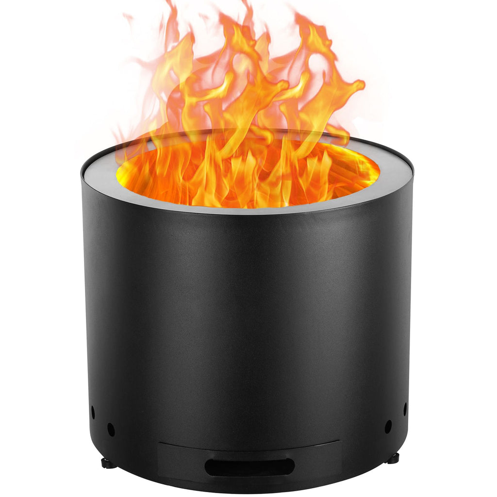 Smokeless Fire Pit Stove Bonfire, H: 12.6 in x Dia: 15 in ,Wood Burning Fireplaces with Removable Ash Pan, SUS430 Stainless Steel inner Portable Outdoor Firepit, Ideal for Outdoor Patio Camping