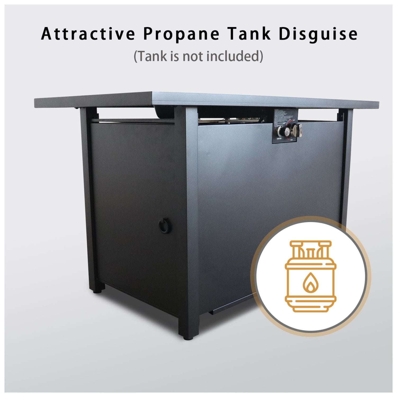 25" H x 42" W Steel Outdoor Fire Pit Table with Lid