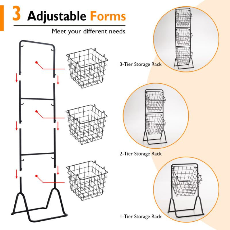 3-Tier Kitchen Storage Basket Organizer for Fruit & Items