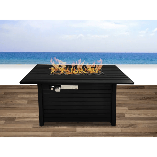 24" H Steel Propane Outdoor Fire Pit Table With Lid - CM-1124