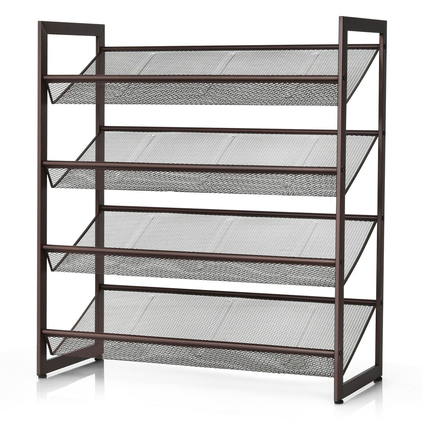 Adjustable to Flat or Slant Shoe Organizer Stand