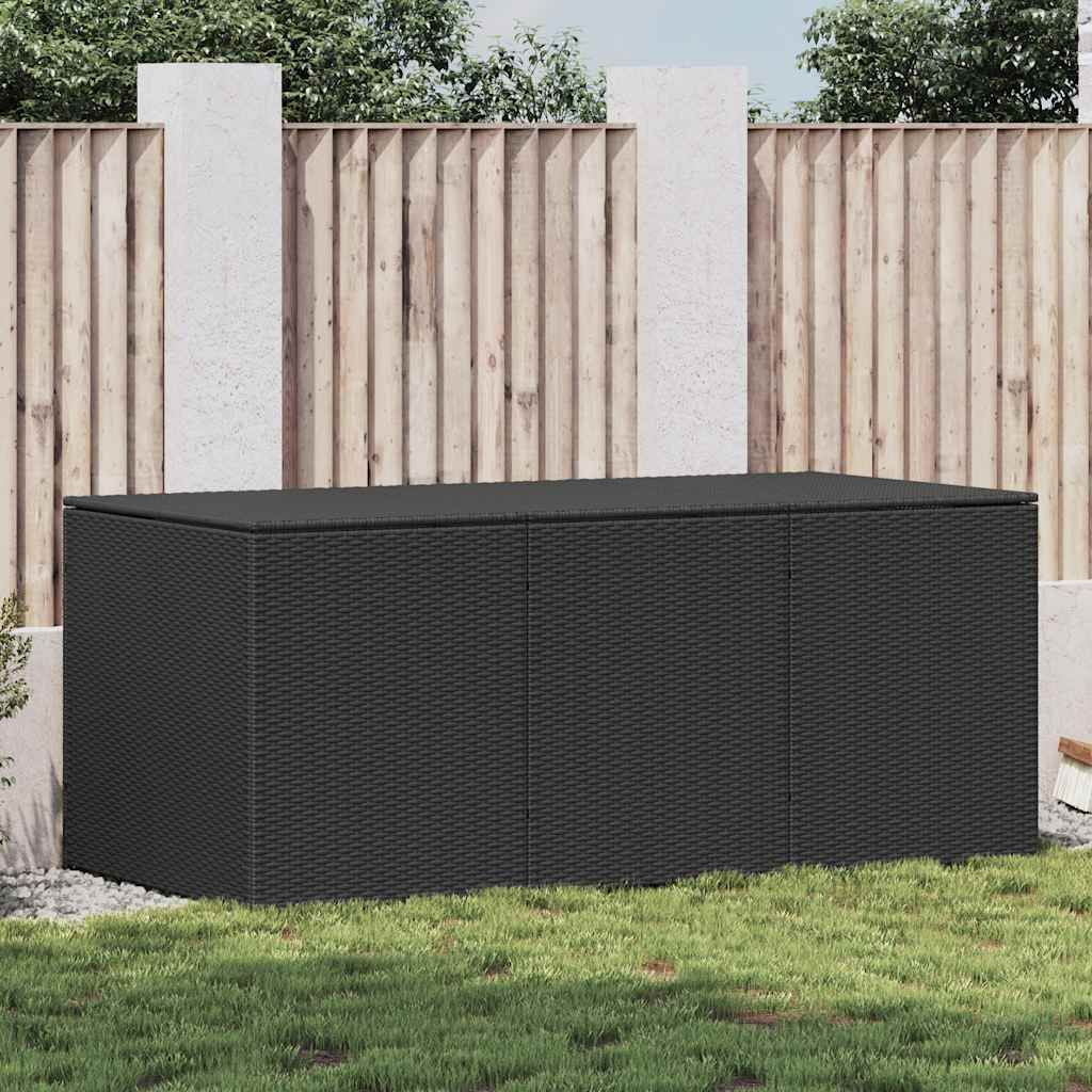 Patio Storage Box Poly Rattan 70.9"x35.4"x27.6" Black