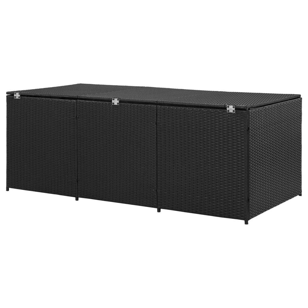 Patio Storage Box Poly Rattan 70.9"x35.4"x27.6" Black