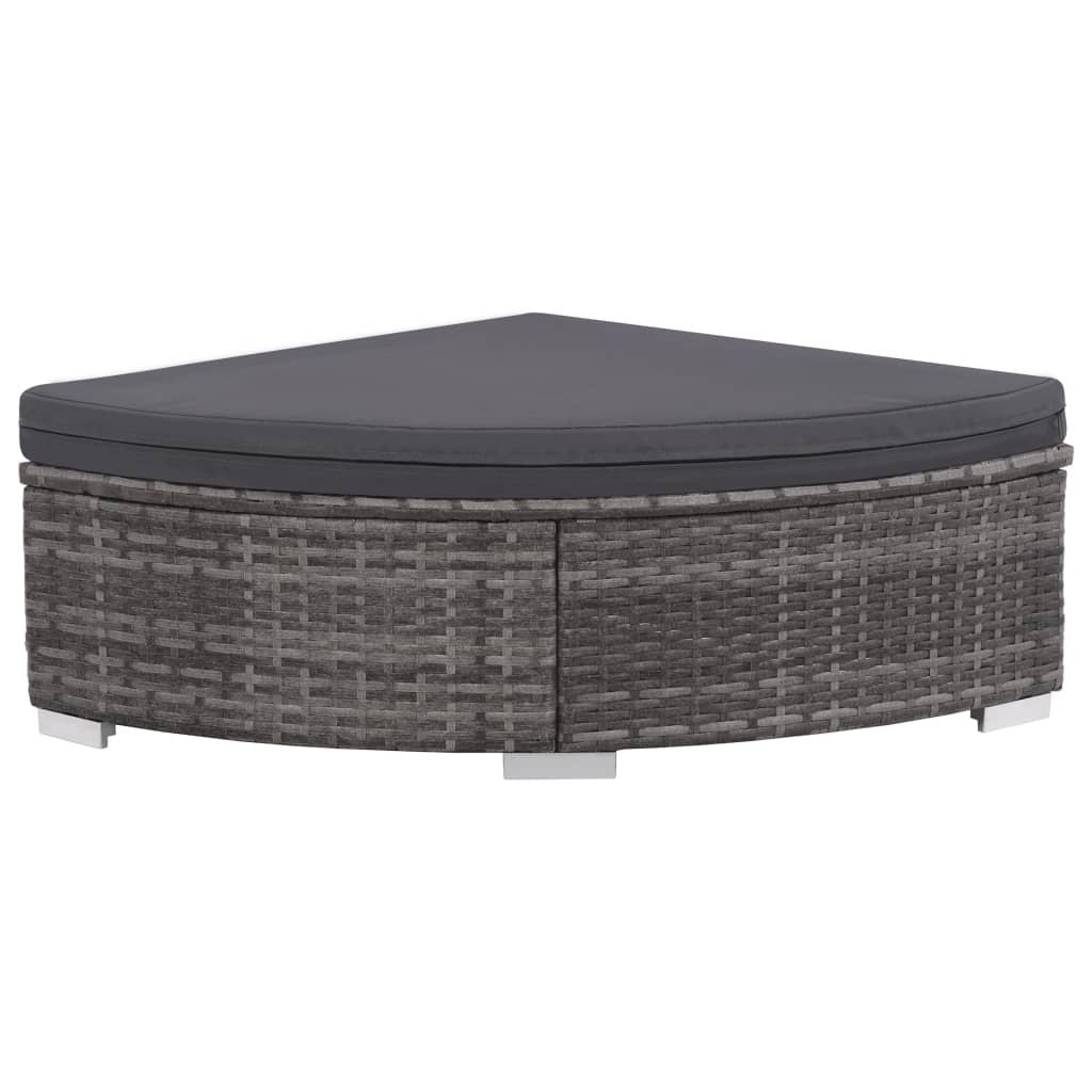 6 Piece Patio Lounge Set with Cushions Poly Rattan Gray