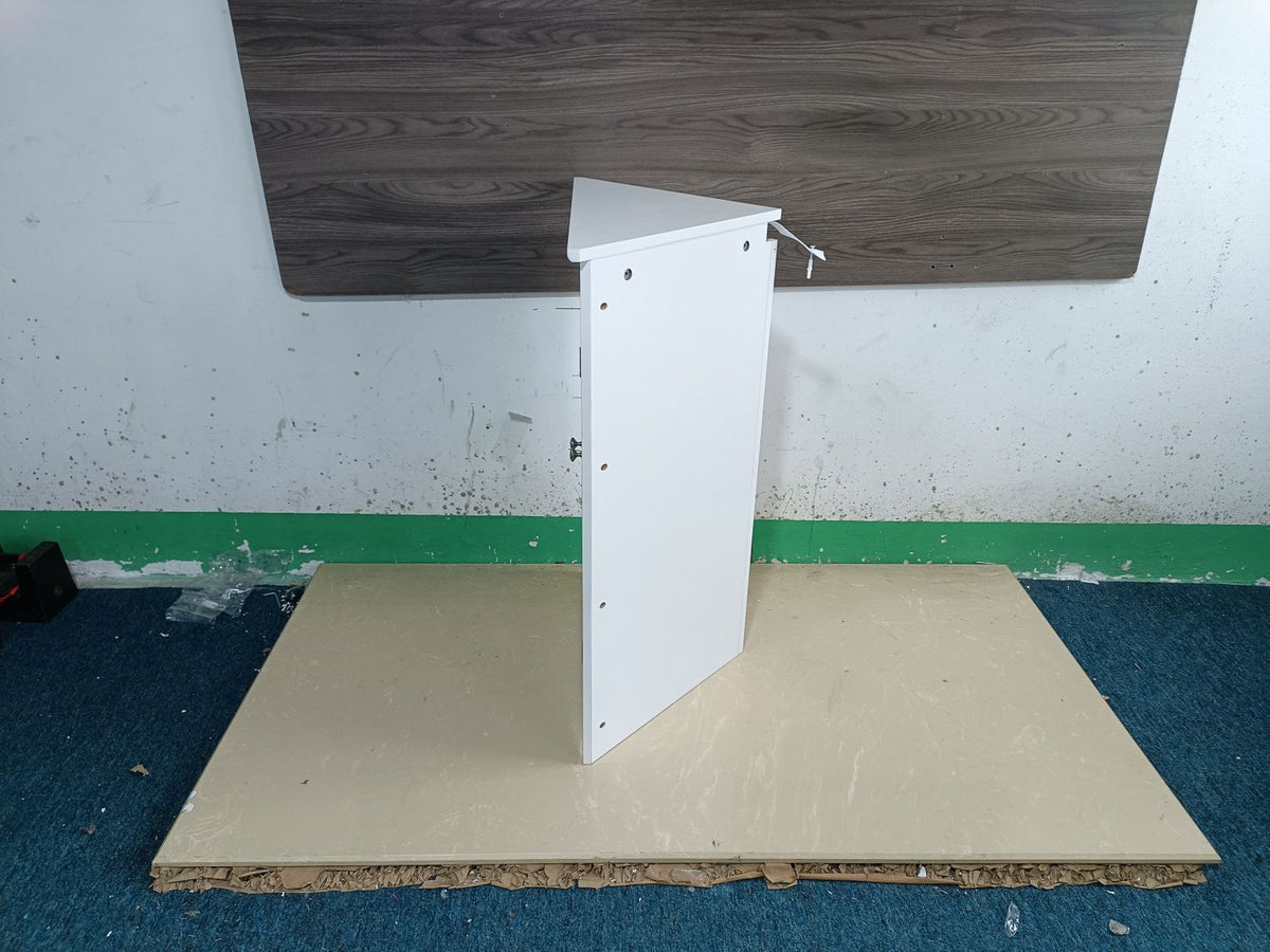 Floor Corner Cabinet with 2 Doors and Adjustable Shelves, Freestanding Narrow Cabinet Organizer, Corner Storage Cabinets for