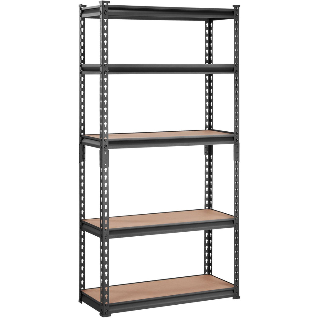 Storage Shelving Unit, 5-Tier Adjustable, 2000 lbs Capacity, Heavy Duty Garage Shelves Metal Organizer Utility Rack, Black, 30" L x 12" W x 60" H for Kitchen Pantry Basement Bathroom Laundry