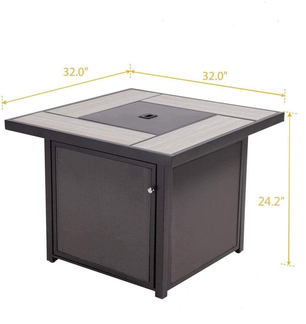 Outdoor 32" Propane Gas Fire Pit Table