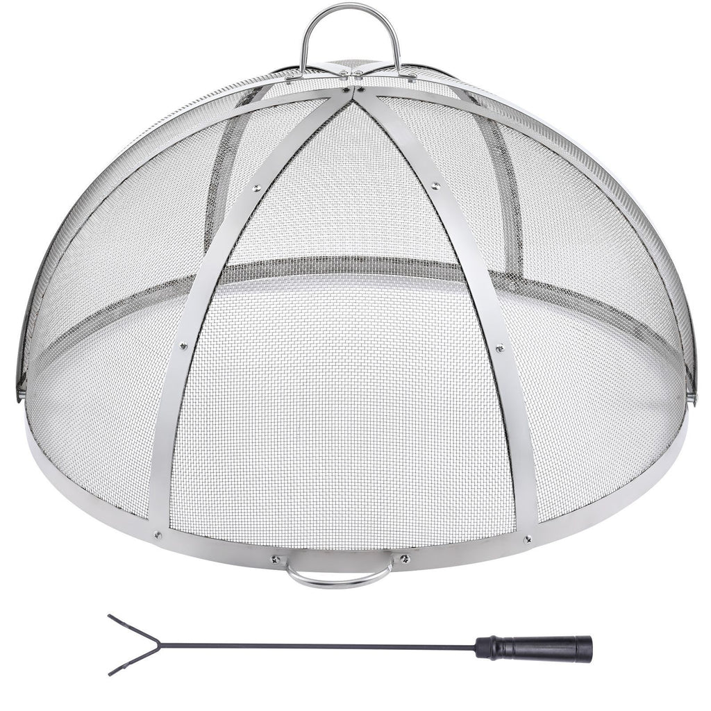 Firepit Spark Screen Lid, 30" Diameter, Outdoor Firepit Ring Cover Round Accessories, Fire Pit Metal Cover, Easy-Opening Stainless Steel Fire Ring Covers for Outdoor Patio Fire Pits Backyard