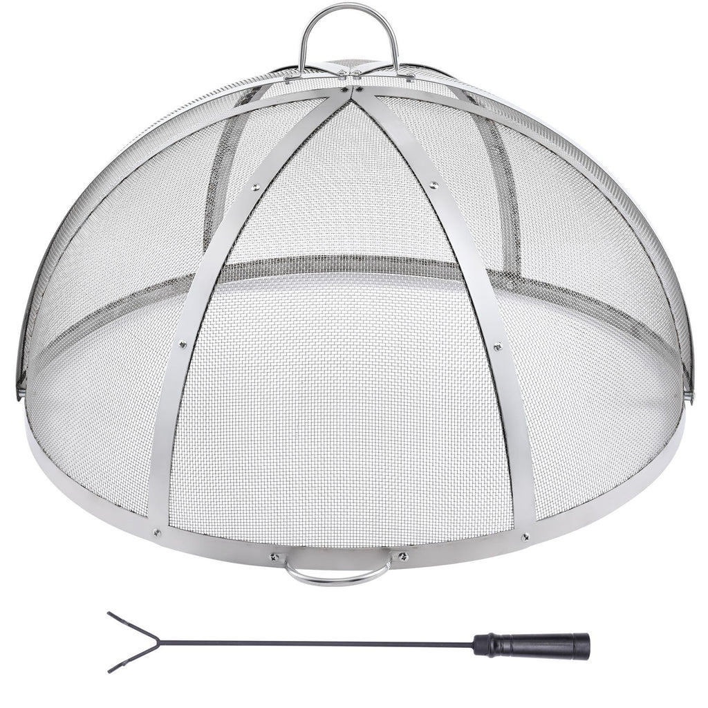 Firepit Spark Screen Lid, 40" Diameter, Outdoor Firepit Ring Cover Round Accessories, Fire Pit Metal Cover, Easy-Opening Stainless Steel Fire Ring Covers for Outdoor Patio Fire Pits Backyard