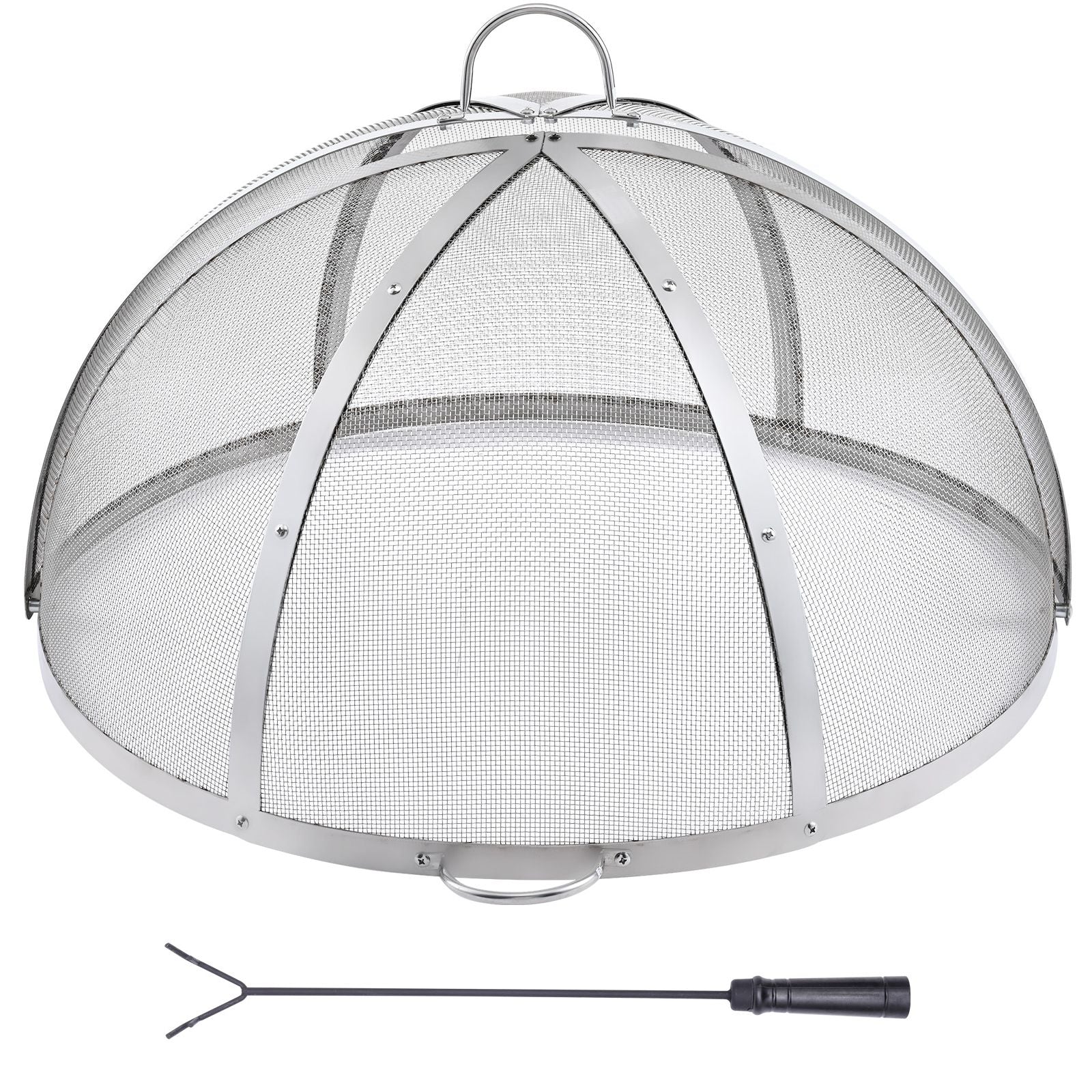 Firepit Spark Screen Lid, 40" Diameter, Outdoor Firepit Ring Cover Round Accessories, Fire Pit Metal Cover, Easy-Opening Stainless Steel Fire Ring Covers for Outdoor Patio Fire Pits Backyard