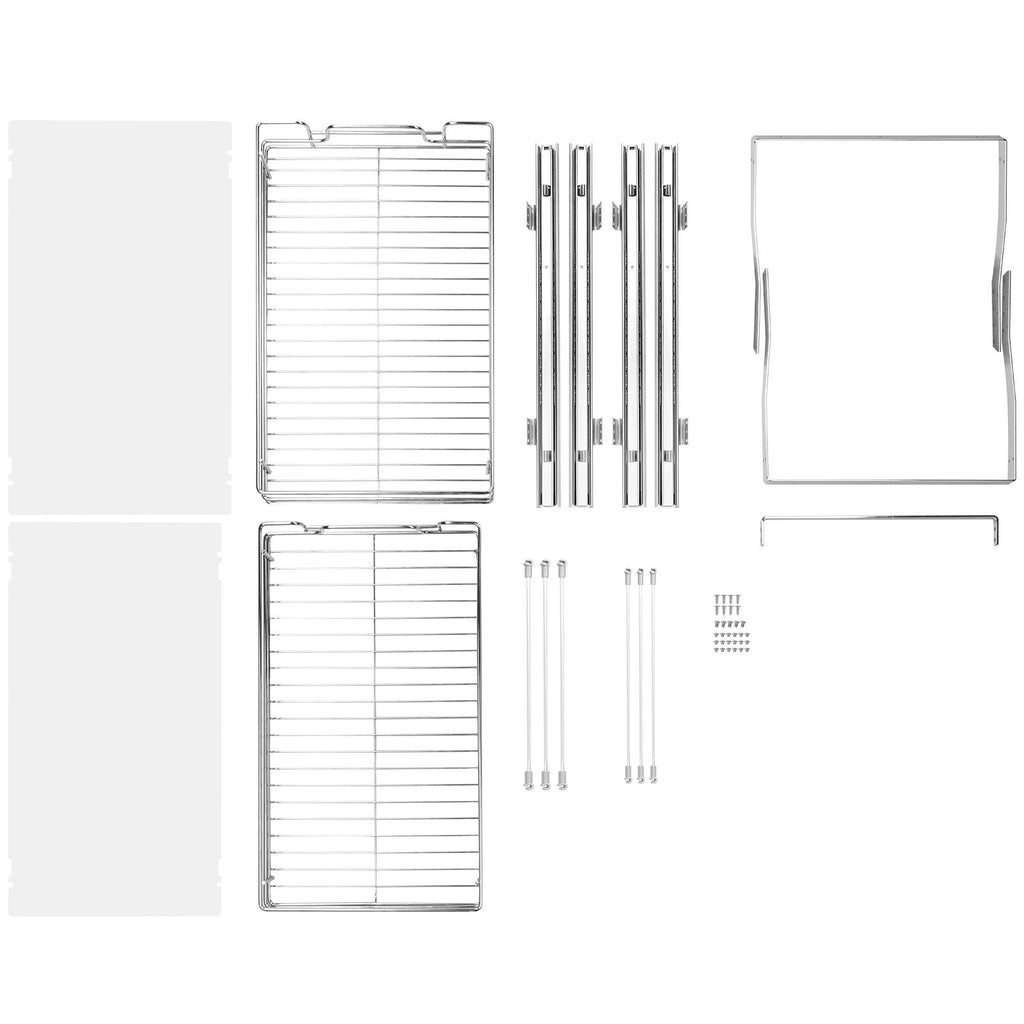 2 Tier 14"Wx21"Dx15"H Pull Out Cabinet Organizer, Heavy Duty Slide Out Pantry Shelves, Steel Roll Out Drawers, Sliding Drawer Storage for Home, 15.5"Wx22"Dx18"H Install Size for Cabinet