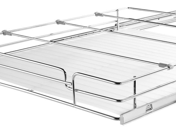 21.5"Wx21"Dx3.5"H Pull Out Cabinet Organizer, Heavy Duty Slide Out Pantry Shelves, Steel Roll Out Drawers, Sliding Drawer Storage for Home Under Sink, 23"Wx22"Dx7"H Install Size for Cabinet