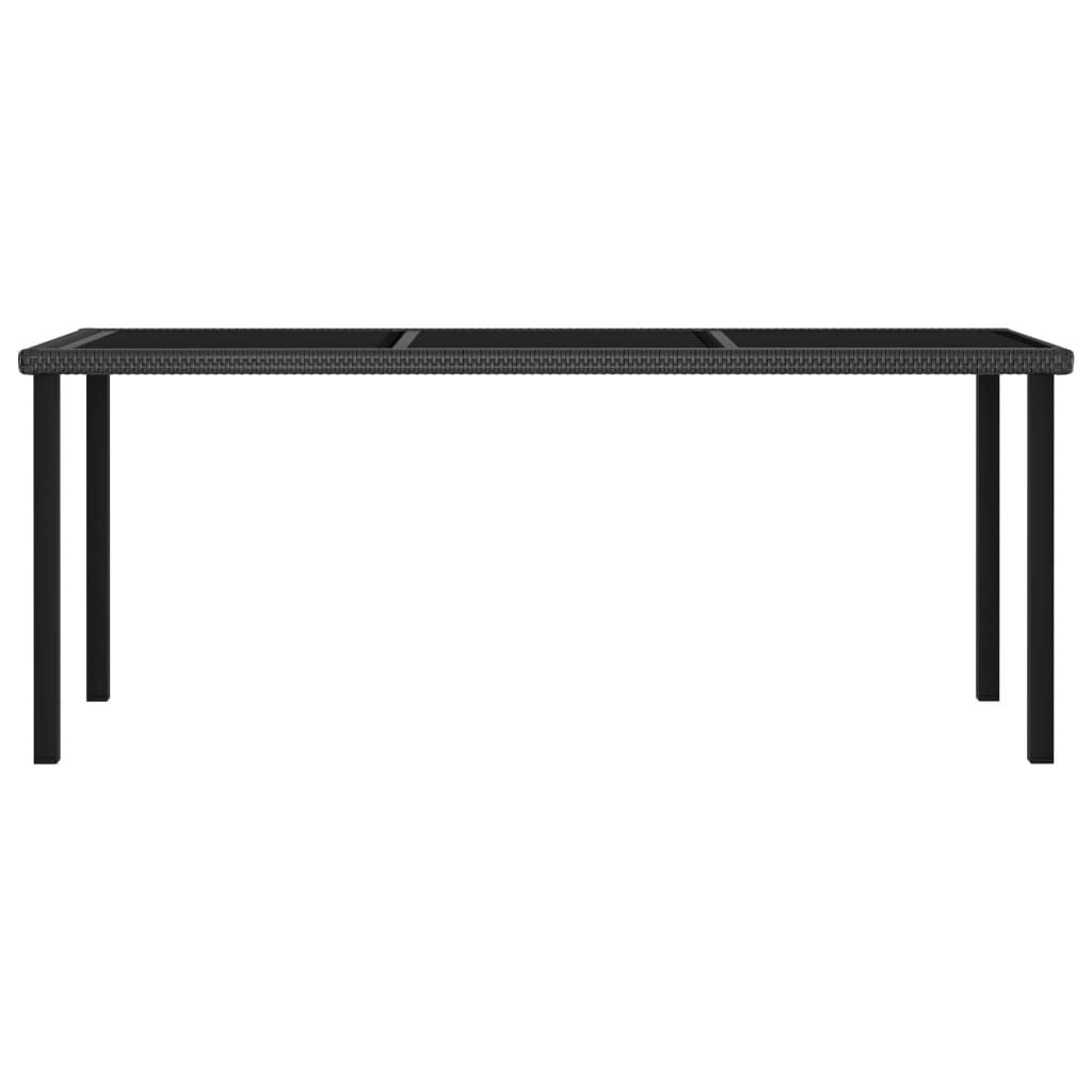 9 Piece Patio Dining Set Poly Rattan Black