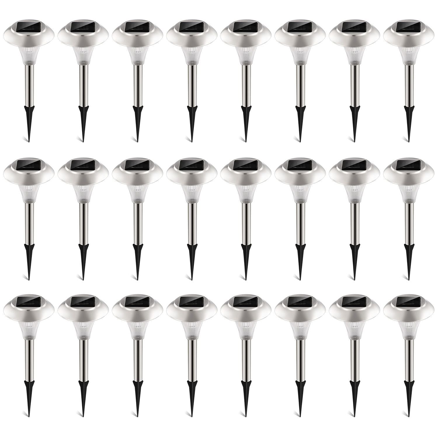 24Packs Solar Garden Lights Outdoor IP44 Waterproof Solar Pathway Lights Color Changing Landscape Lamps