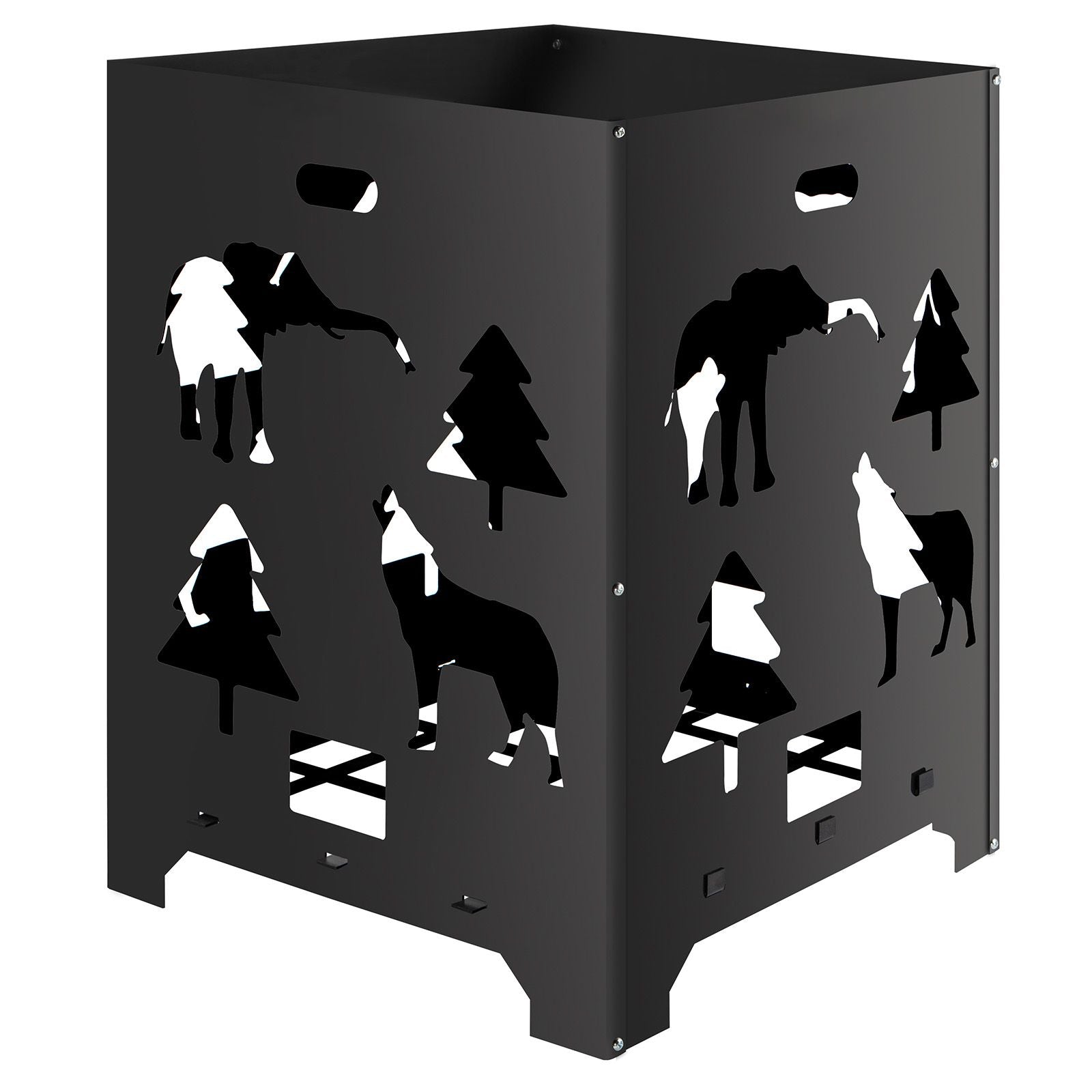 Burn Barrel, 21x21x27 inch Burn Cage, Carbon Steel Cage Incinerator, Incinerator Barrel with Lid and Handle for Outdoors