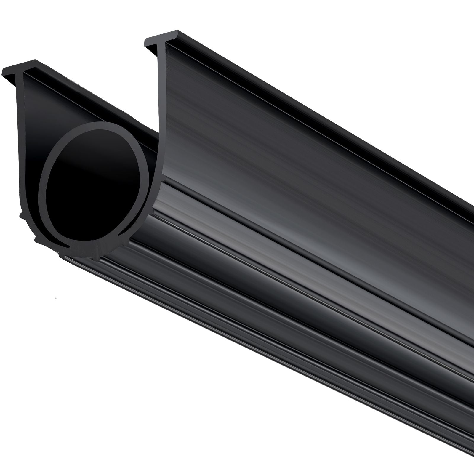 Garage Door Seals Bottom Rubber, U Shape +O Ring Garage Door Weather Stripping, Universal Weatherproof Threshold Buffering Sealing Rubber , 5/16 inch T-ends and 3 3/4 inch Width (20 Ft, Black)