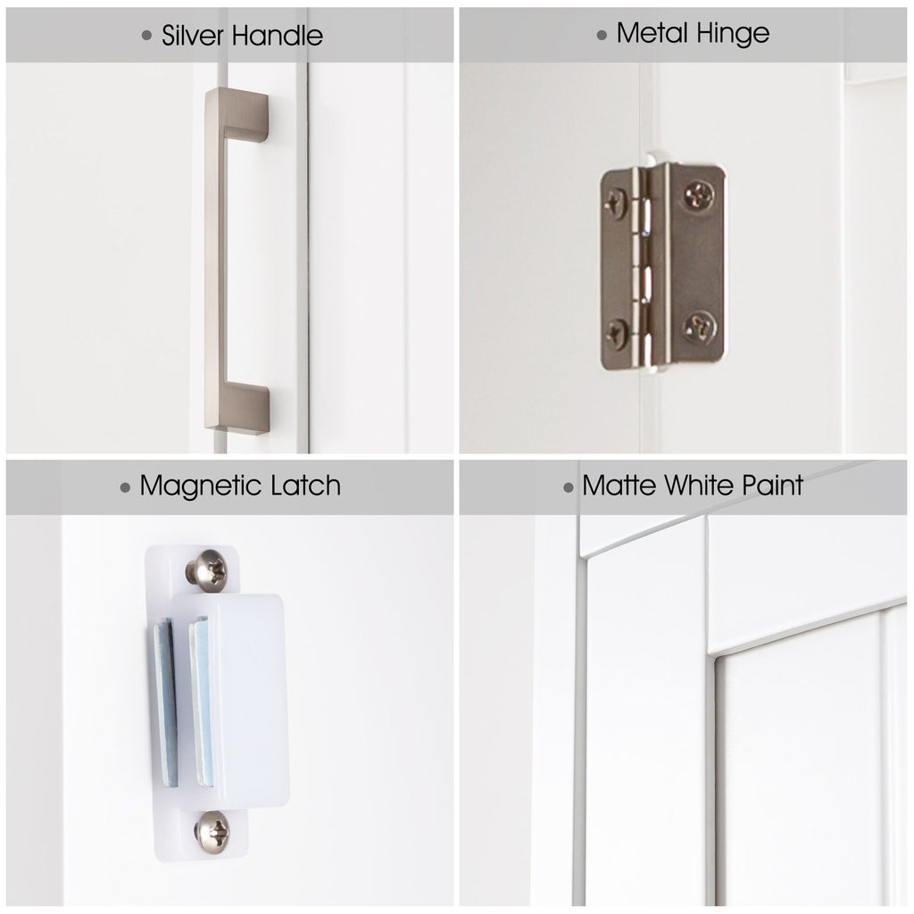 FRALIMK Small Bathroom Wall Cabinet, Medicine Cabinet Organizer for Bathroom, Kitchen, Living Room, White and Gray Top, MDF Material, 15.7*7.1*20.5inch