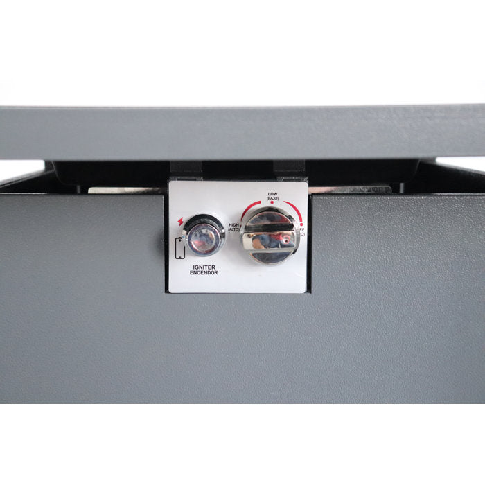 25'' H x 30'' W Steel Outdoor Fire Pit Table with Lid