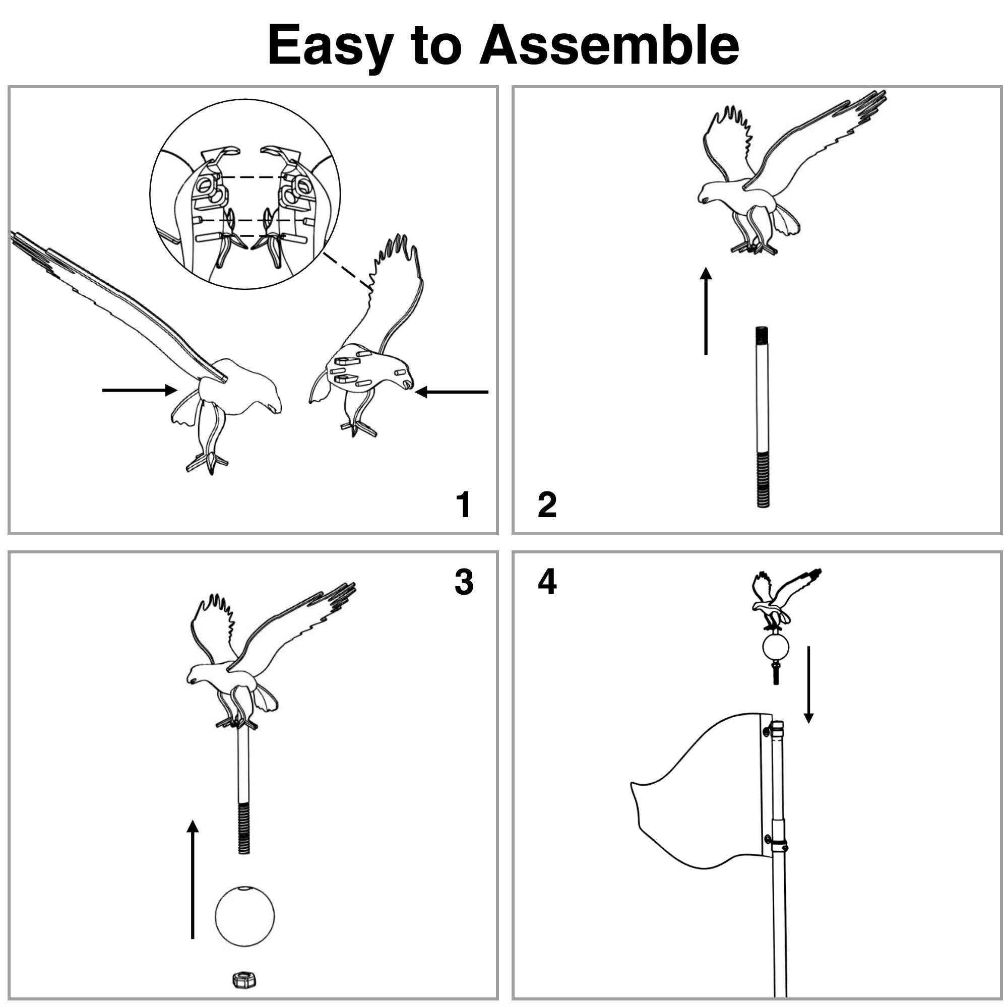 Plastic Eagle Flagpole Head
