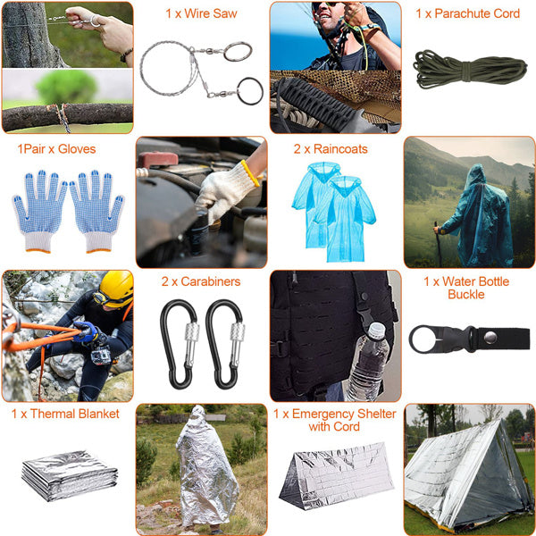 125 in 1 Survival Kits, Gifts for Men, Professional Survival Gear Equipment Tools First Aid Supplies for SOS Emergency Tactical Hiking Hunting Disaster Camping Adventures(No shipments on weekends)