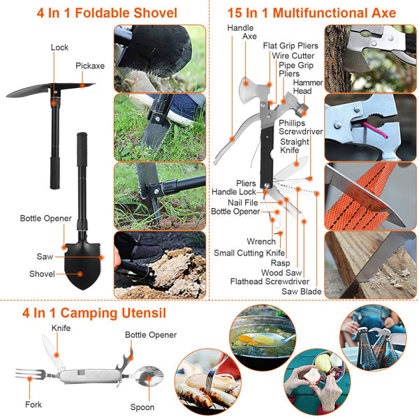 125 in 1 Survival Kits, Gifts for Men, Professional Survival Gear Equipment Tools First Aid Supplies for SOS Emergency Tactical Hiking Hunting Disaster Camping Adventures(No shipments on weekends)