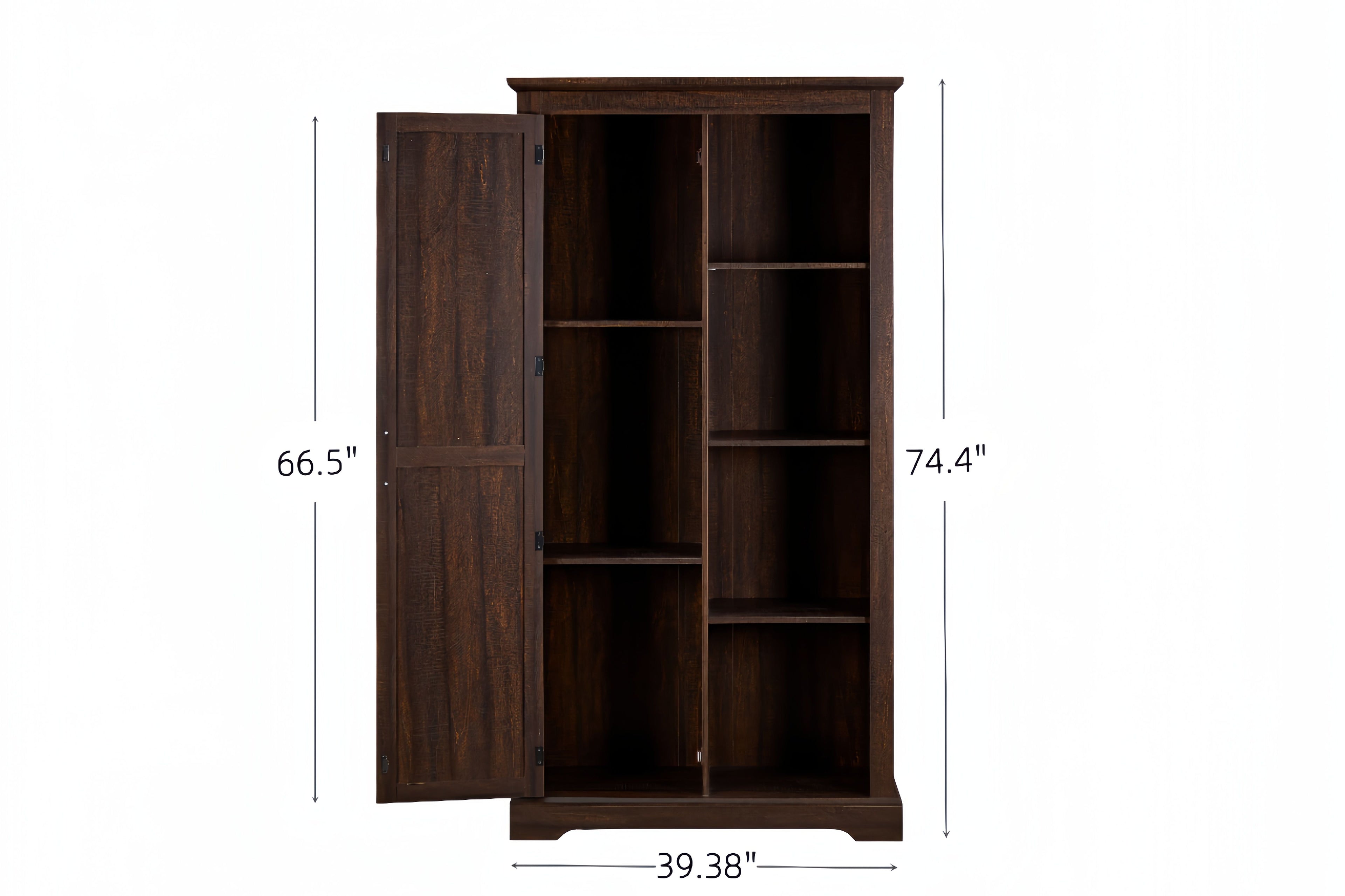 Tall Storage Cabinet Barn Door Storage Country Wood Rustic Farmhouse Pantry Cupboard Barn Door Kitchen Organizer Furniture Home Drawer Shelves