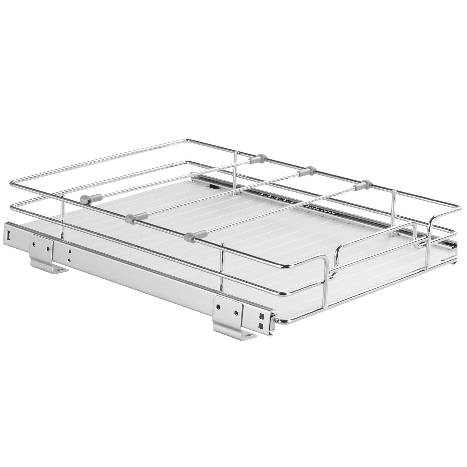 12.5"Wx16.5"Dx3.5"H Pull Out Cabinet Organizer, Heavy Duty Slide Out Pantry Shelves, Steel Roll Out Drawers, Sliding Drawer Storage for Home Under Sink, 14"Wx17.5"Dx7"H Install Size for Cabinet