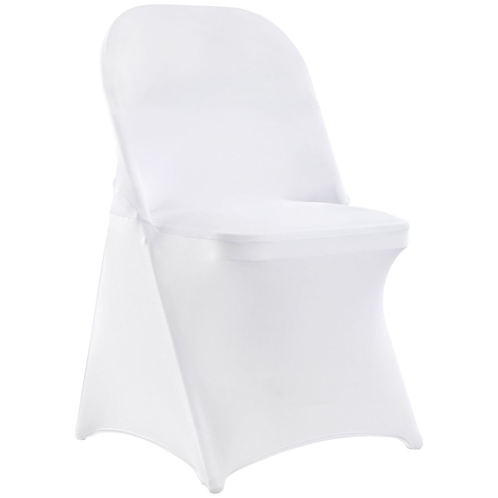 Stretch Spandex Folding Chair Covers, Universal Fitted Chair Cover, Removable Washable Protective Slipcovers, for Wedding, Holiday, Banquet, Party, Celebration, Dining (12PCS White)