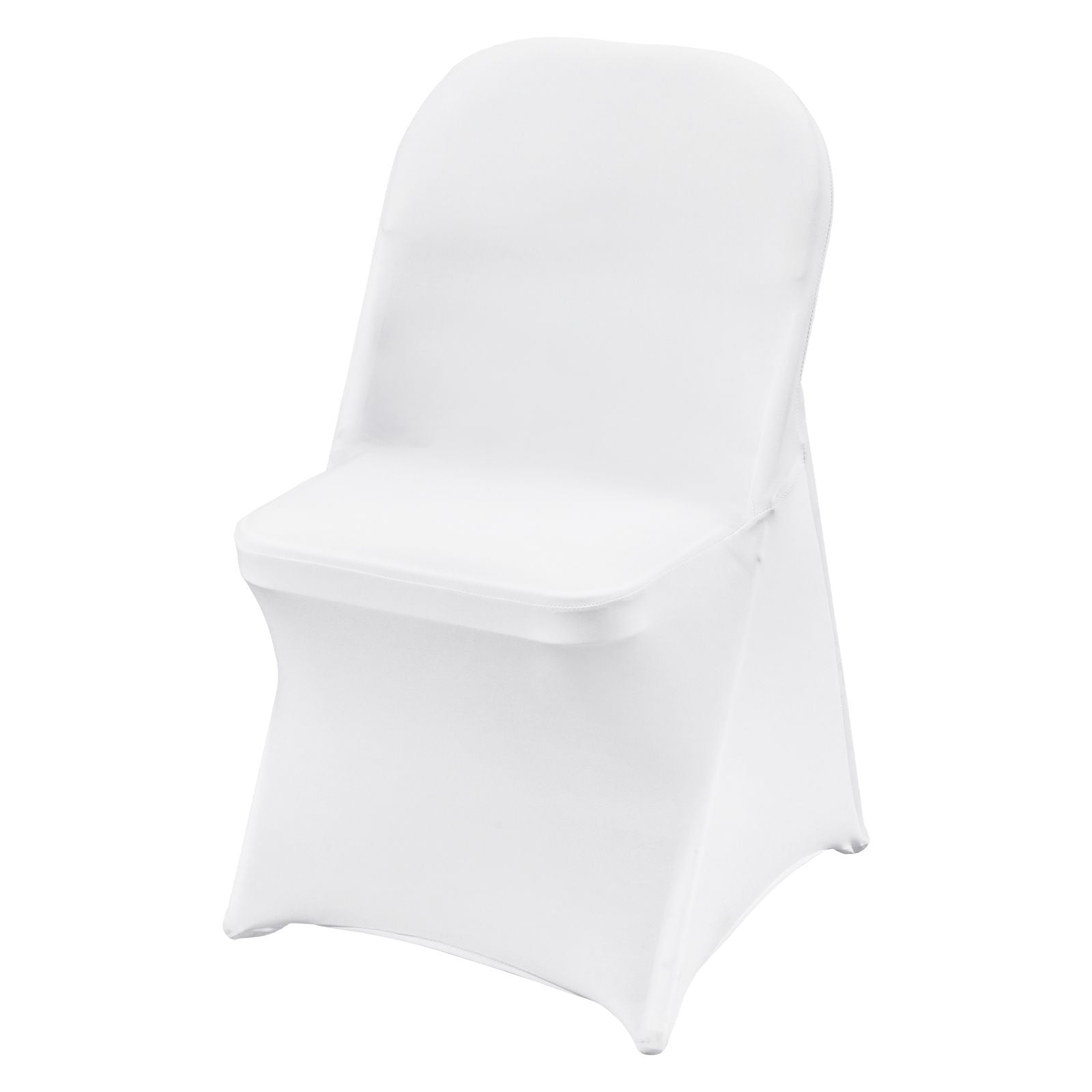 Stretch Spandex Folding Chair Covers, Universal Fitted Chair Cover, Removable Washable Protective Slipcovers, for Wedding, Holiday, Banquet, Party, Celebration, Dining (12PCS White)