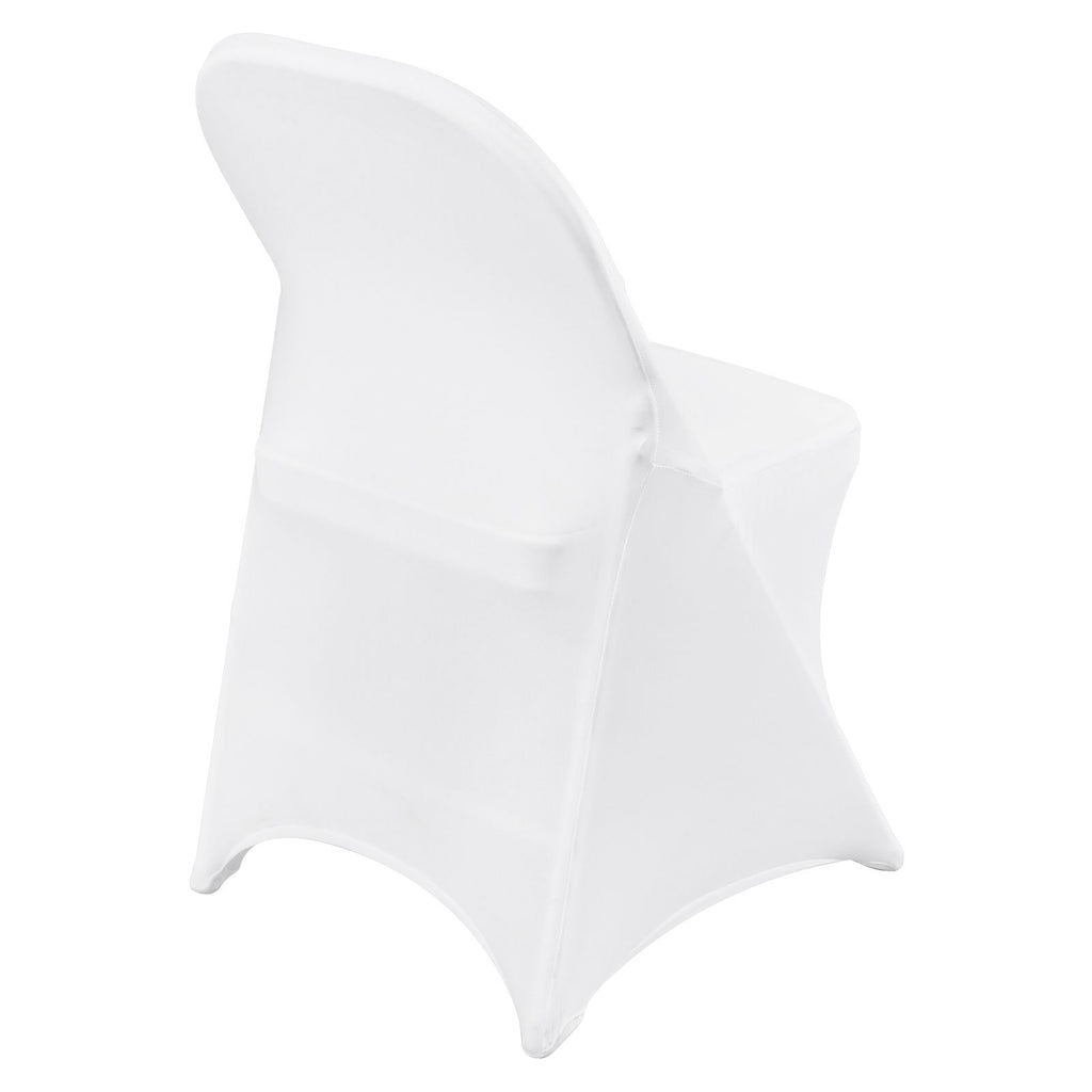 Stretch Spandex Folding Chair Covers, Universal Fitted Chair Cover, Removable Washable Protective Slipcovers, for Wedding, Holiday, Banquet, Party, Celebration, Dining (12PCS White)