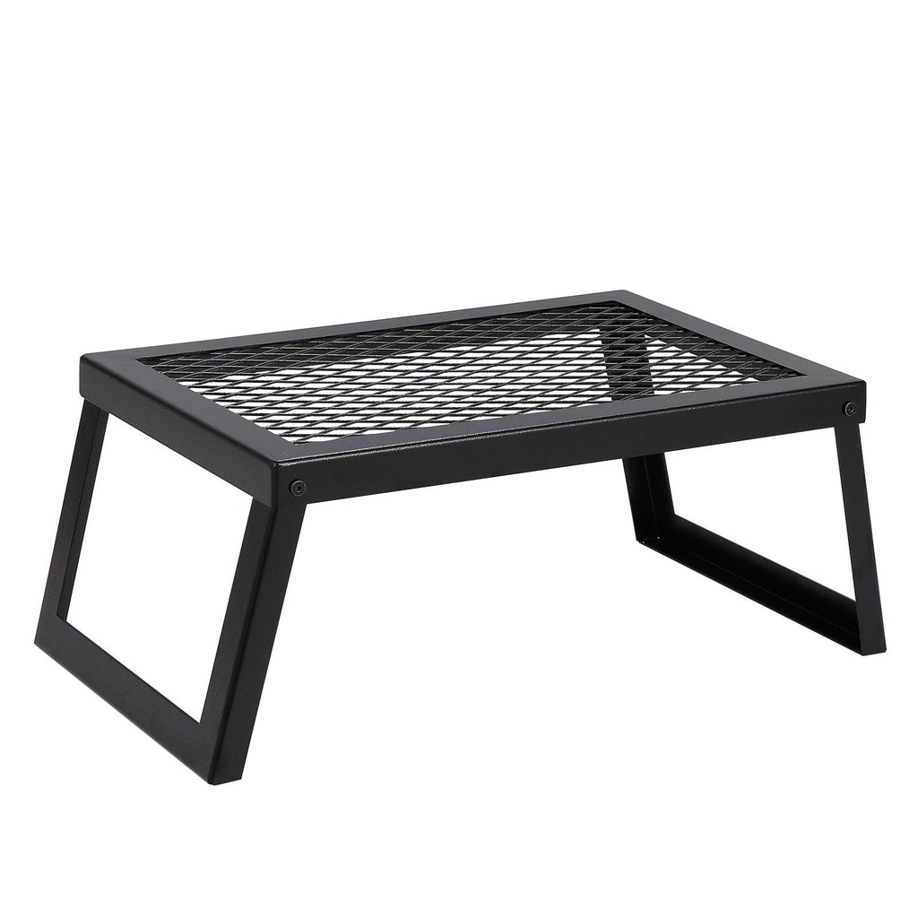 Folding Campfire Grill, Heavy Duty Steel Mesh Grate, 18" Portable Camping Grates Over Fire Pit, Camp Fire Cooking Equipment with Legs Carrying Bag, Grilling Rack for Outdoor Open Flame Cooking
