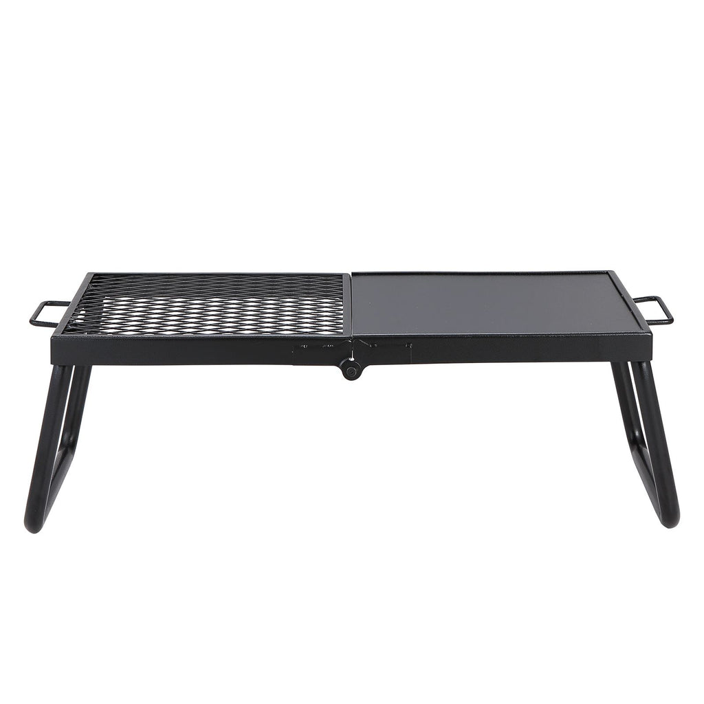 Folding Campfire Grill, Heavy Duty Steel Mesh Grate, 22.4" Portable Camping Grates Over Fire Pit, Camp Fire Cooking Equipment with Legs Carrying Bag, Grilling Rack for Outdoor Open Flame Cooking