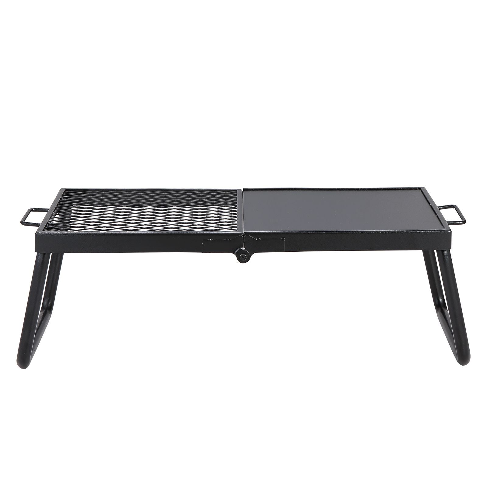 Folding Campfire Grill, Heavy Duty Steel Mesh Grate, 22.4" Portable Camping Grates Over Fire Pit, Camp Fire Cooking Equipment with Legs Carrying Bag, Grilling Rack for Outdoor Open Flame Cooking