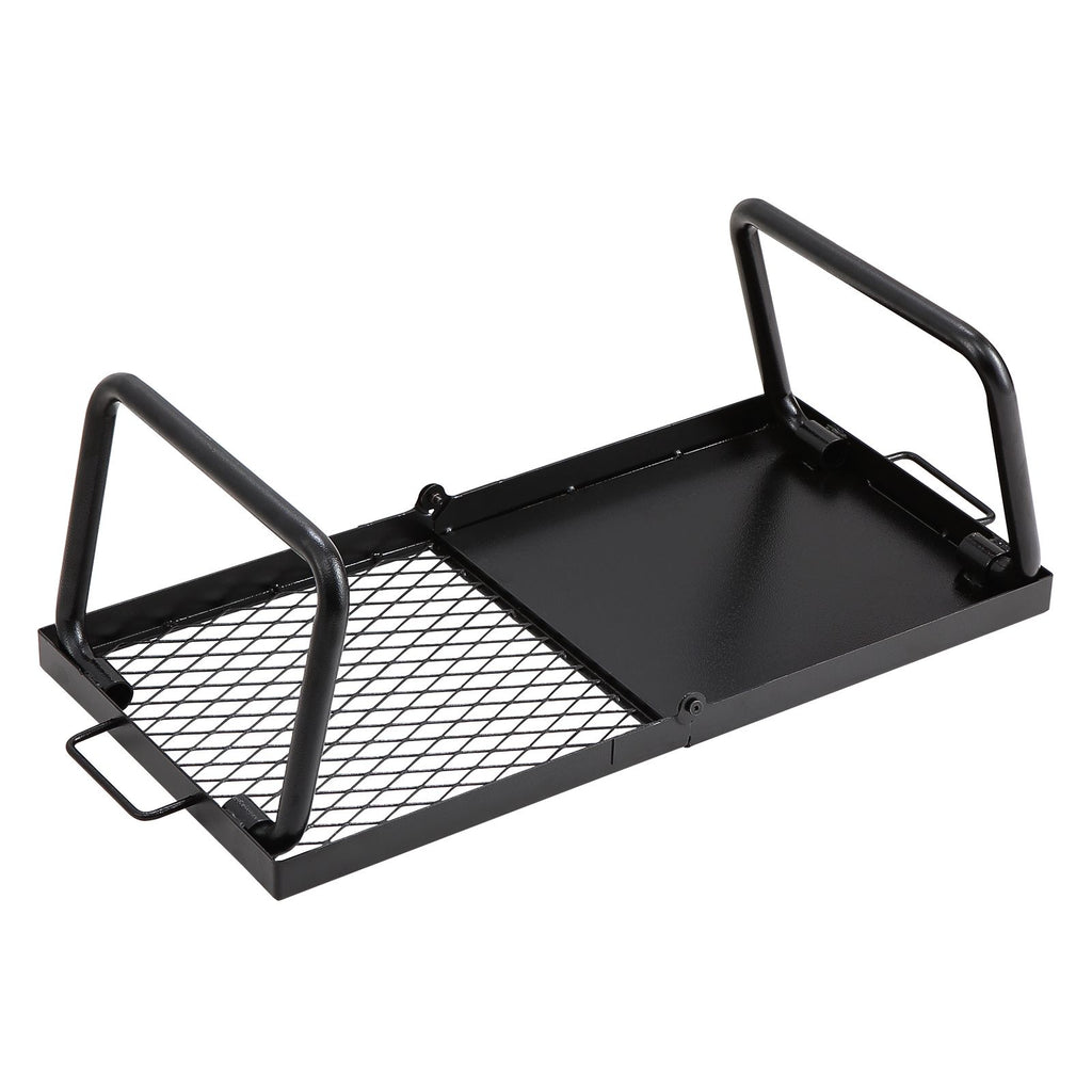 Folding Campfire Grill, Heavy Duty Steel Mesh Grate, 22.4" Portable Camping Grates Over Fire Pit, Camp Fire Cooking Equipment with Legs Carrying Bag, Grilling Rack for Outdoor Open Flame Cooking