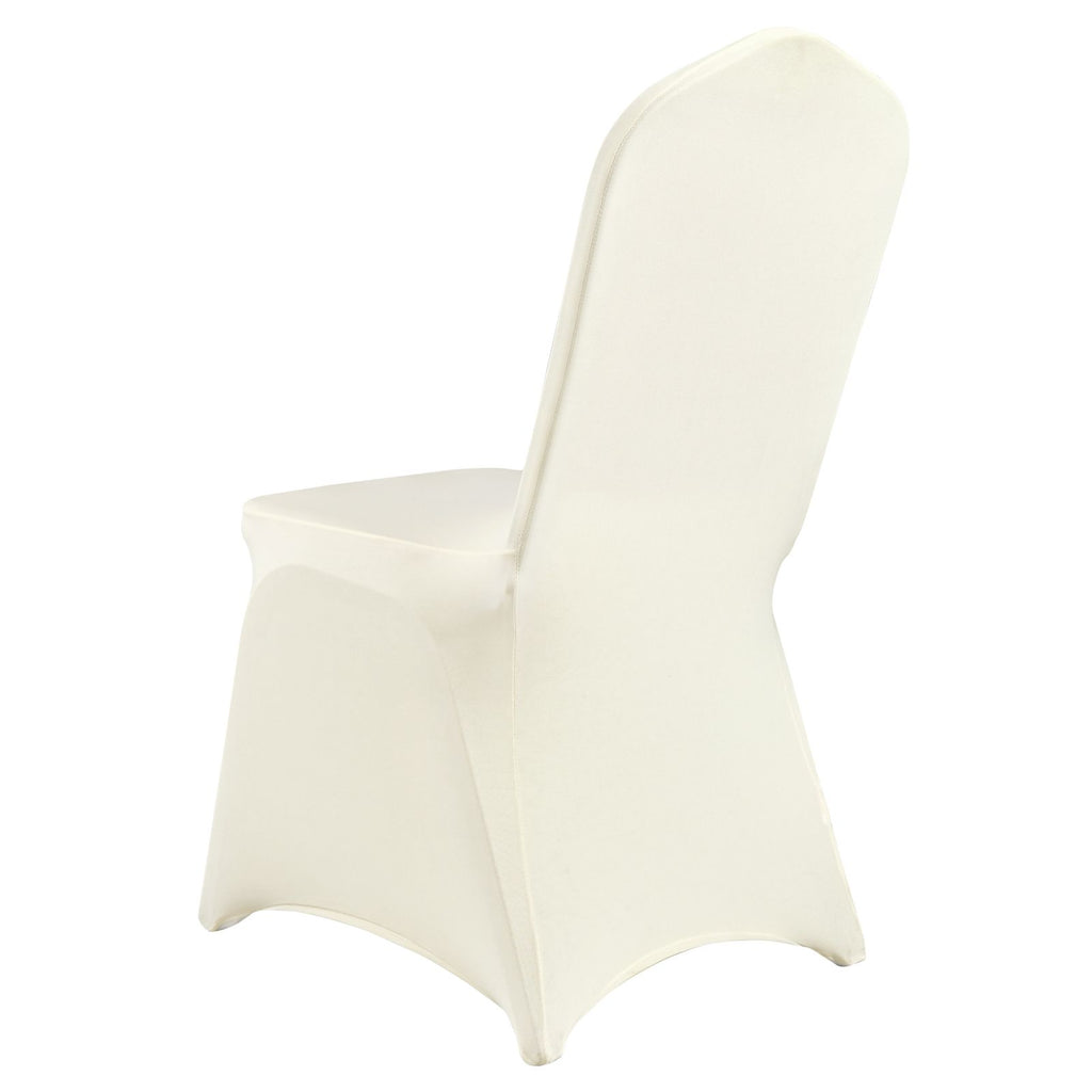 Stretch Spandex Folding Chair Covers, Universal Fitted Chair Cover, Removable Washable Protective Slipcovers, for Wedding, Holiday, Banquet, Party, Celebration, Dining (50PCS Beige)