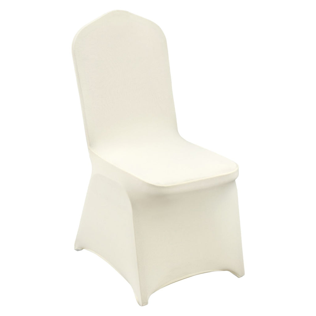 Stretch Spandex Folding Chair Covers, Universal Fitted Chair Cover, Removable Washable Protective Slipcovers, for Wedding, Holiday, Banquet, Party, Celebration, Dining (50PCS Beige)