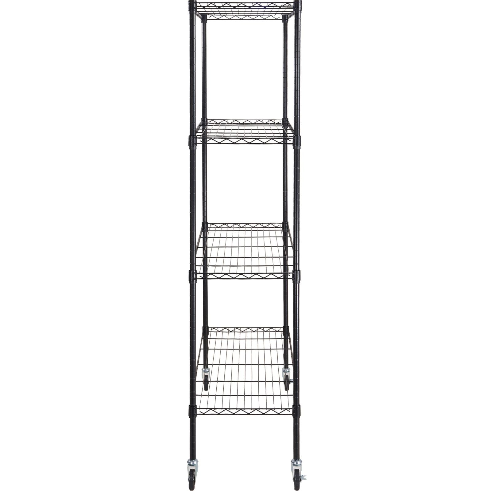 Storage Shelving Unit with Wheels, 4-Tier Adjustable, 700 lbs Capacity, Heavy Duty Garage Shelves Metal Organizer Wire Rack, Black, 47.2" L x 17.7" W x 74" H for Kitchen Pantry Basement Bathroom