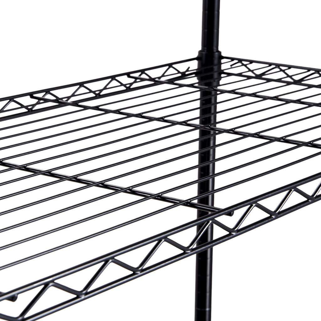 Storage Shelving Unit with Wheels, 4-Tier Adjustable, 700 lbs Capacity, Heavy Duty Garage Shelves Metal Organizer Wire Rack, Black, 47.2" L x 17.7" W x 74" H for Kitchen Pantry Basement Bathroom