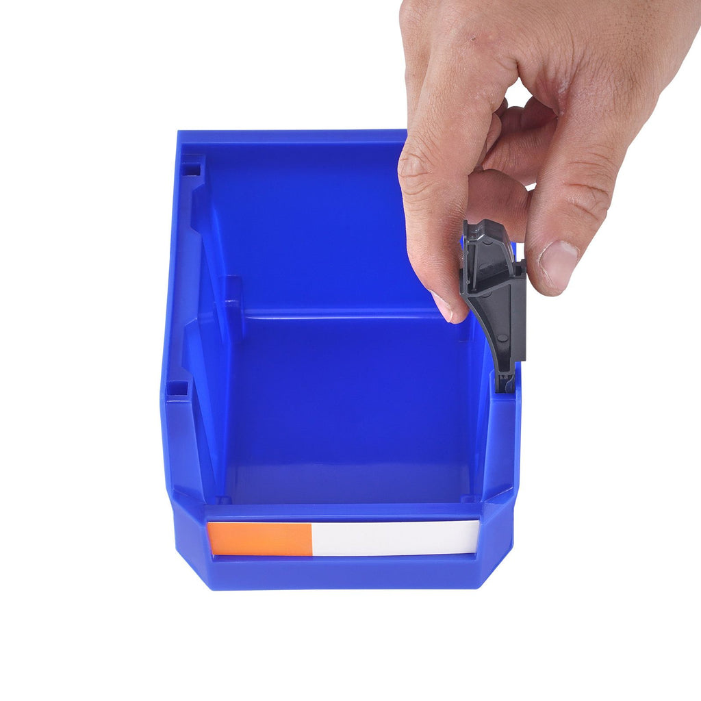 Plastic Storage Bin, (5-Inch x 4-Inch x 3-Inch), Hanging Stackable Storage Organizer Bin, Blue/Red, 24-Pack, Heavy Duty Stacking Containers for Closet, Kitchen, Office, or Pantry Organization