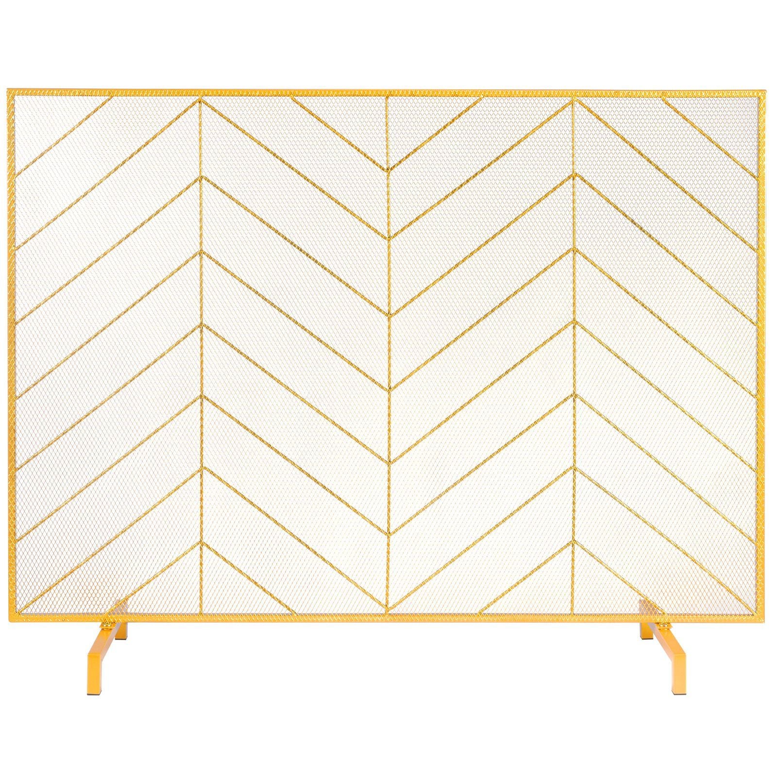 Fireplace Screen Single Panel, Sturdy Iron Mesh Fireplace Screen, 38.6"(L) x29.8"(H) Spark Guard Cover, Simple Installation, Free Standing Fire Fence Grate for Living Room Home Decor Modern