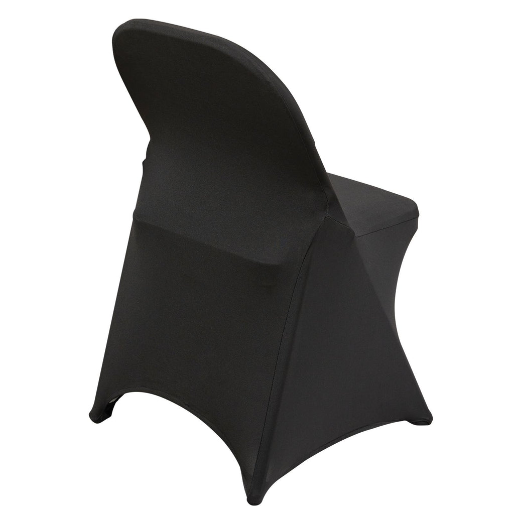 Stretch Spandex Folding Chair Covers, Universal Fitted Chair Cover, Removable Washable Protective Slipcovers, for Wedding, Holiday, Banquet, Party, Celebration, Dining (100PCS Black)