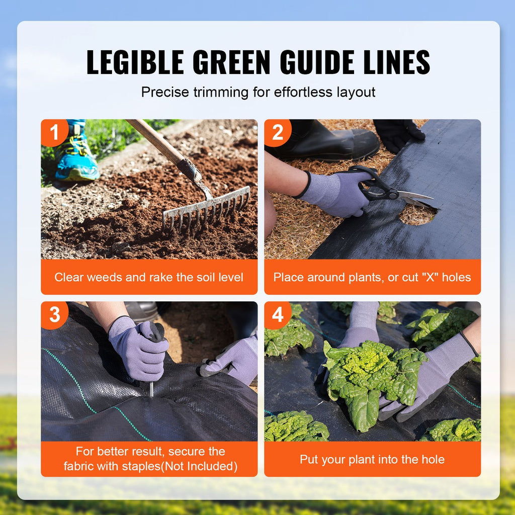 Weed Barrier Landscape Fabric, 6.5*330FT Heavy Duty Garden Weed Fabric, Woven PP Weed Control Fabric, Driveway Fabric, Geotextile Fabric for Landscaping, Weed Blocker Weed Mat, Black