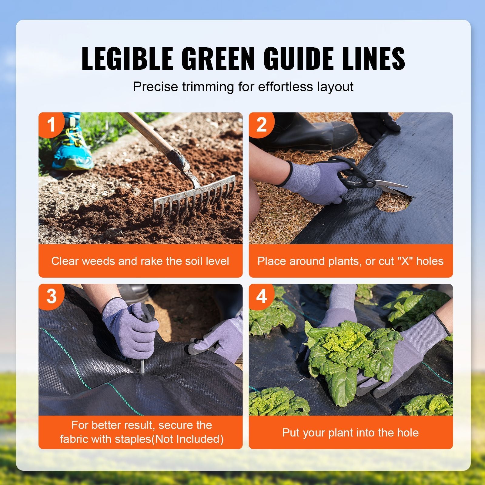 Weed Barrier Landscape Fabric, 6.5*330FT Heavy Duty Garden Weed Fabric, Woven PP Weed Control Fabric, Driveway Fabric, Geotextile Fabric for Landscaping, Weed Blocker Weed Mat, Black