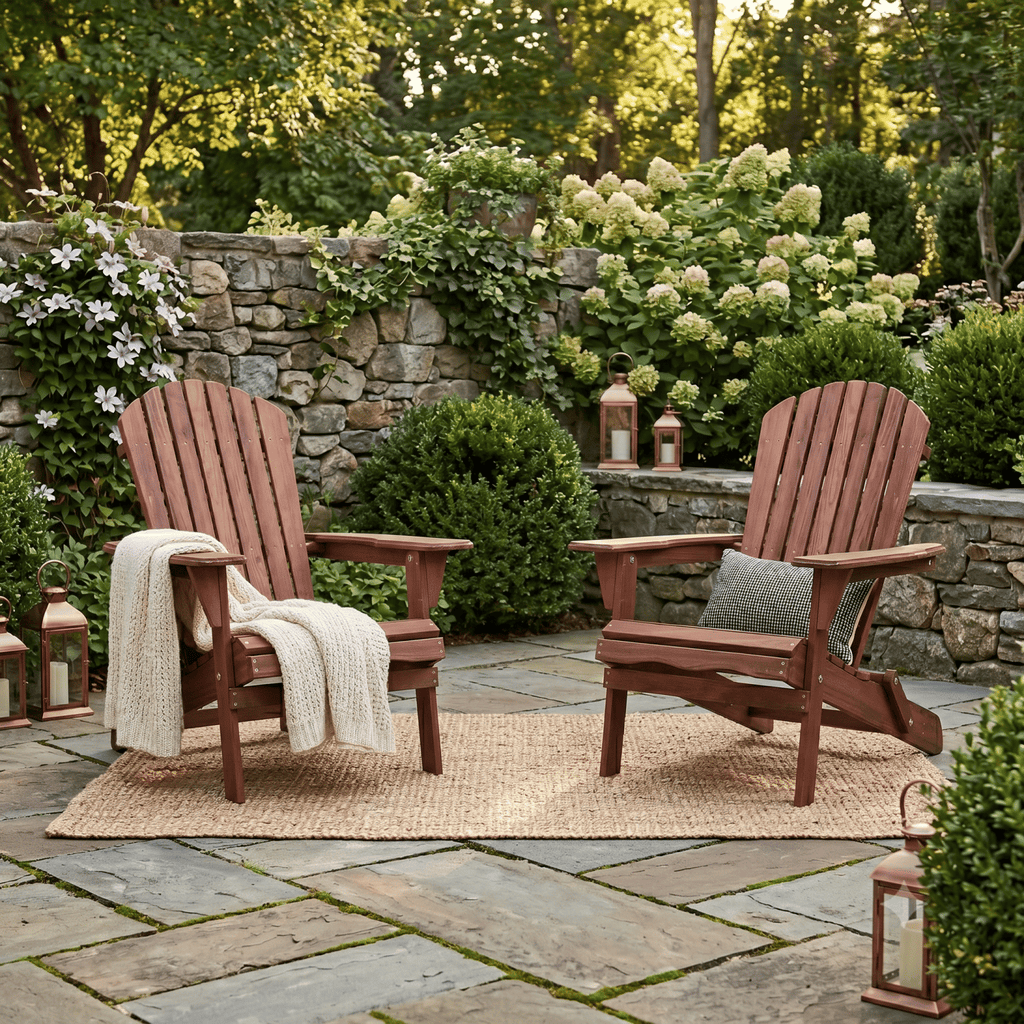 Wooden Outdoor Folding Adirondack Chair Set of 2 Wood Lounge Patio Chair for Garden,Garden, Lawn, Backyard, Deck, Pool Side, Fire Pit,Half Assembled,