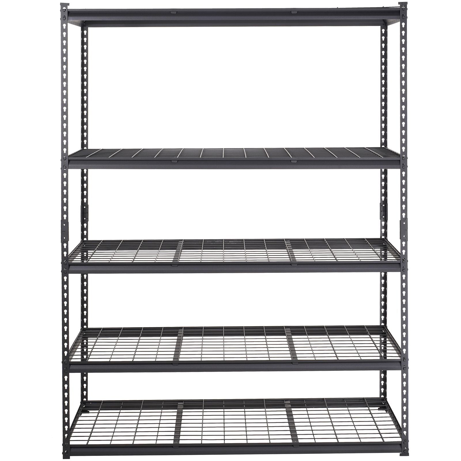 Storage Shelving Unit, 5-Tier Adjustable, 2000 lbs Capacity, Heavy Duty Garage Shelves Metal Organizer Wire Rack, Black, 60" L x 24" W x 78" H for Kitchen Pantry Basement Bathroom Laundry Closet